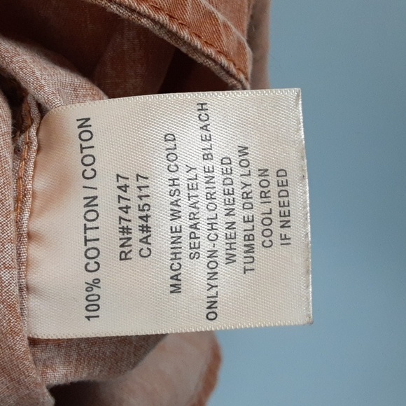 Redhead Burnt Orange Vintage Cotton Button-Up Long Sleeve Shirt - Picture 8 of 8